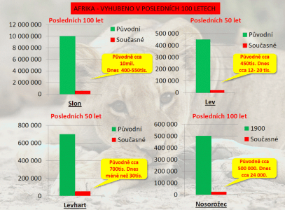 Počty vyhubených zvířat za poslední století